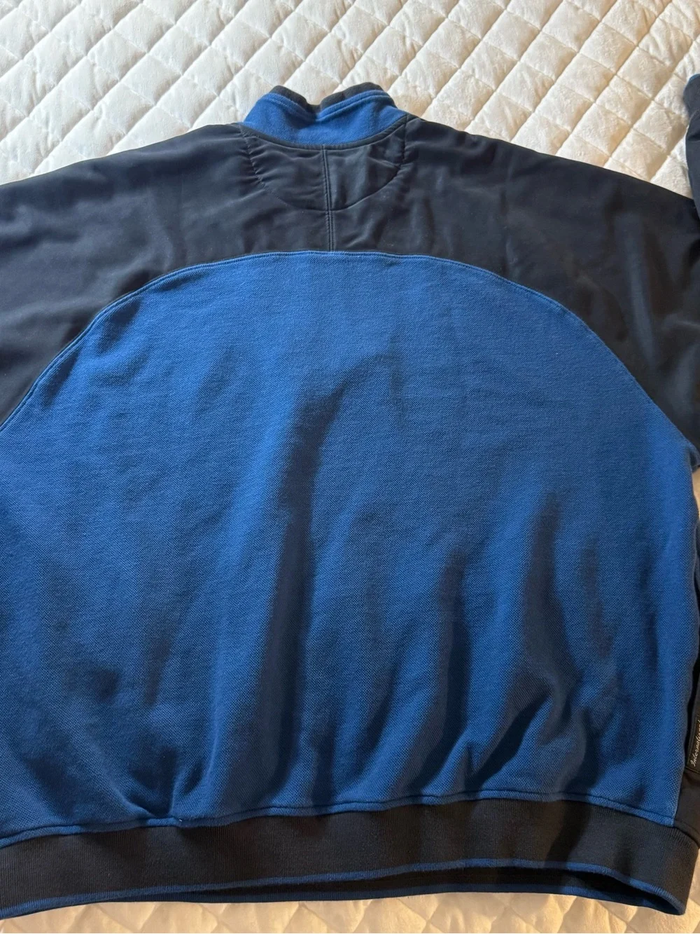 Vintage Izod Club International Tour Quarter Zip Sweatshirt Blue Black XL